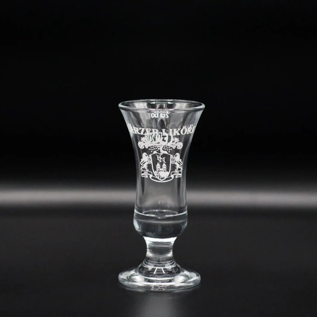 Glas mit Logo Harzer Likör Manufaktur