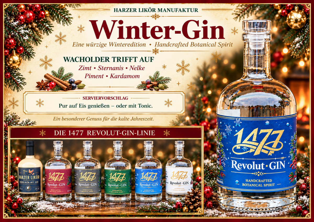 1477 REVOLUT GIN  (Wacholder-Sternanis-Zimt-Kardamon-Piment und Nelke)