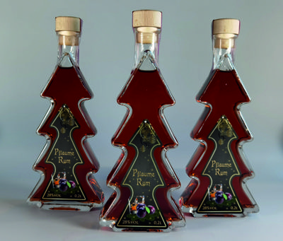 Pflaume-Rum Likör - Tannenbaumflasche