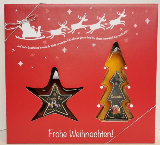 Geschenkbox Weihnachten mit Tannenbaum und Stern